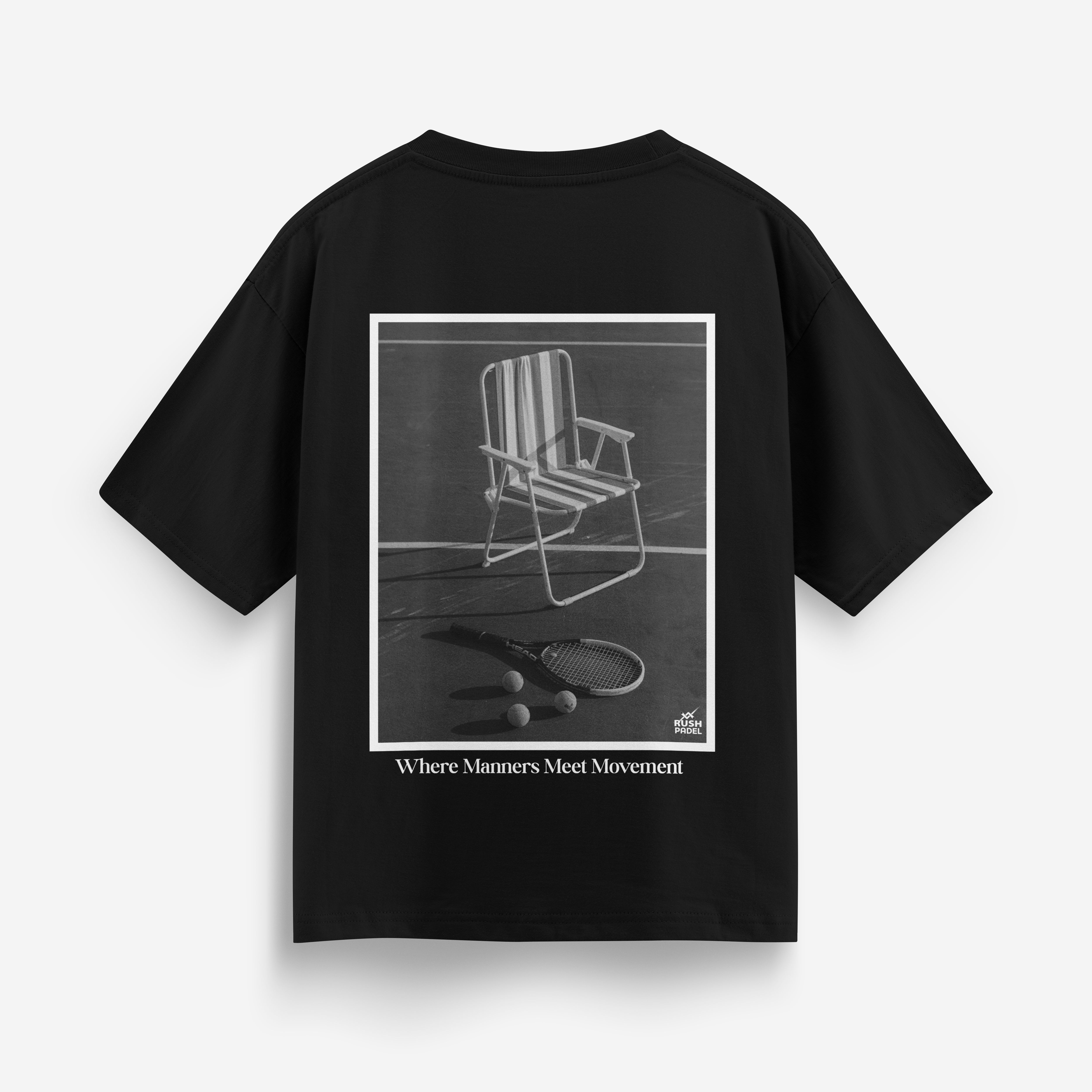 “Padel Club Vintage” Tee – Oversized Black